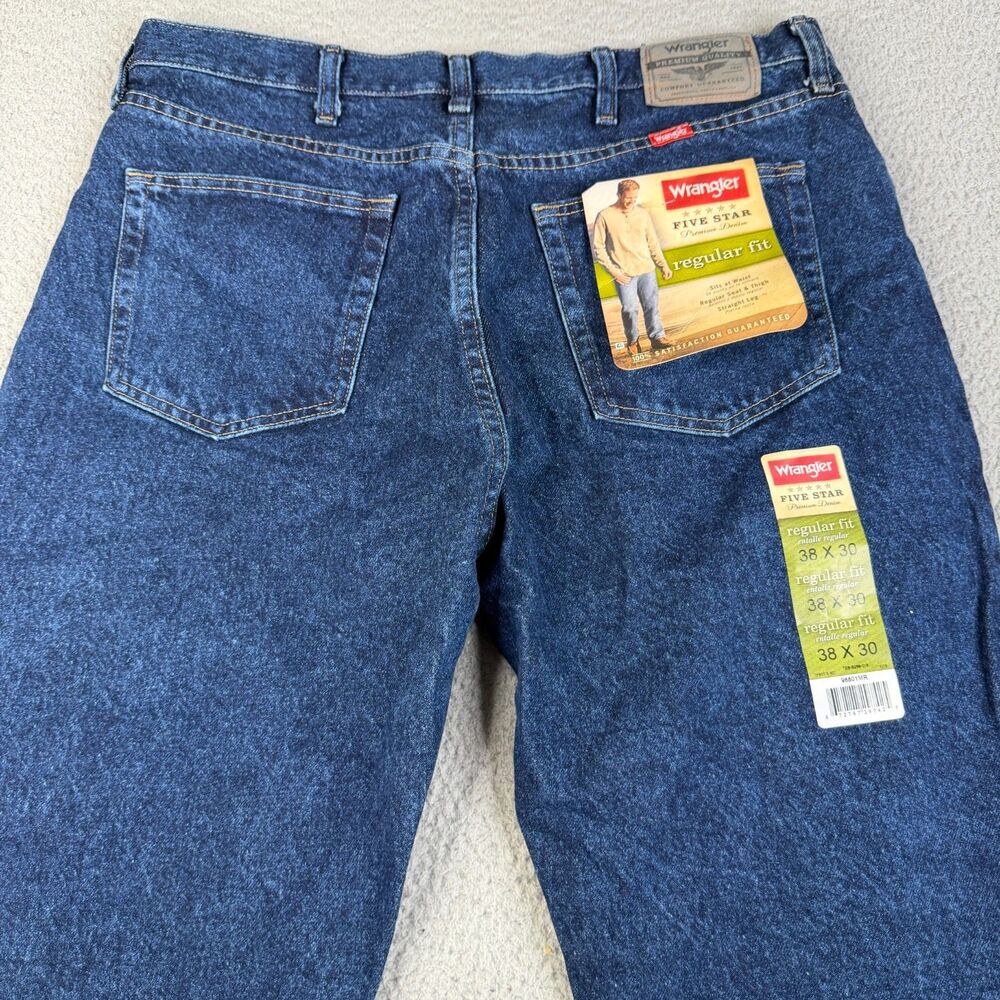WRANGLER Jeans Men 38 x 30 Blue Regular Fit Heavyweight Cowboy Rodeo Western